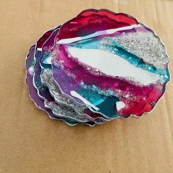 Coasters for Drinks,Coasters Set of 4,Holder for Cold Drinks Wine Mugs and Cups - Picture 3 of 6